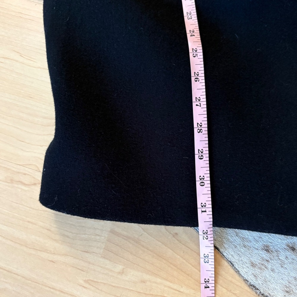 MAJE Daho double breasted Peacoat‎ Black  wool-cashmere blend leather trim Sz 40 - Picture 9 of 11